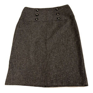 BCX Womens Dark Grey Tweed Skirt Size 9 Knee Length Office Cottage Core